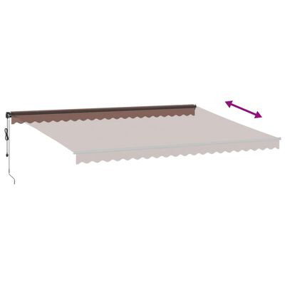 vidaXL Toldo retrátil automático com luzes LED 500x300 cm castanho