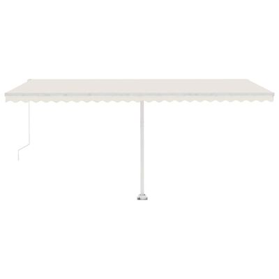 vidaXL Toldo retrátil manual com LED 500x350 cm cor creme