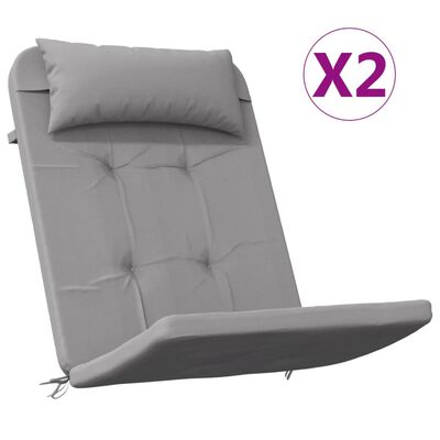 vidaXL Almofadões p/ cadeira adirondack 2 pcs tecido oxford cinzento