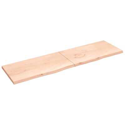 vidaXL Tampo de mesa 220x60x(2-4) cm carvalho maciço não tratado