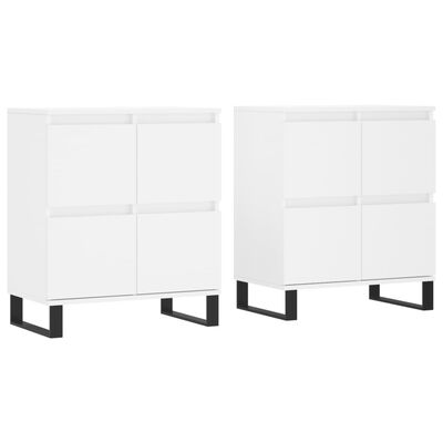 vidaXL Aparadores 2 pcs derivados de madeira branco