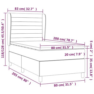 vidaXL Cama com molas/colchão 80x200 cm veludo azul-escuro