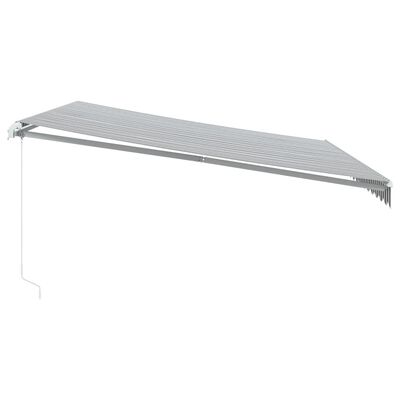 vidaXL Toldo retrátil manual 450x300 cm antracite e branco