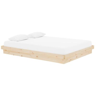 vidaXL Estrutura de cama king 150x200 cm madeira maciça