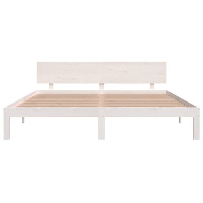 vidaXL Estrutura de cama super king pinho maciço 180x200 cm branco