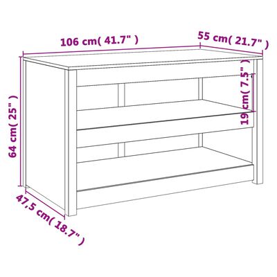 vidaXL Armário de cozinha p/ exterior 106x55x64 cm pinho maciço preto