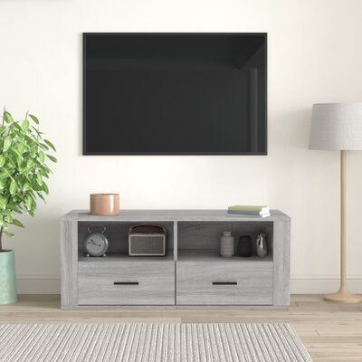 vidaXL Móvel de TV 100x35x40 cm derivados de madeira cinzento sonoma