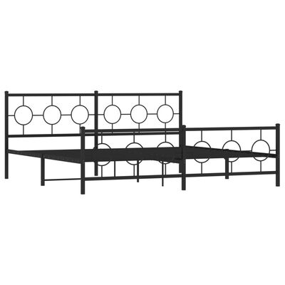 vidaXL Estrutura de cama com cabeceira e pés 200x200 cm metal preto