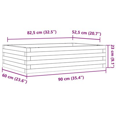 vidaXL Vaso/floreira de jardim 90x60x23 cm madeira de douglas maciça