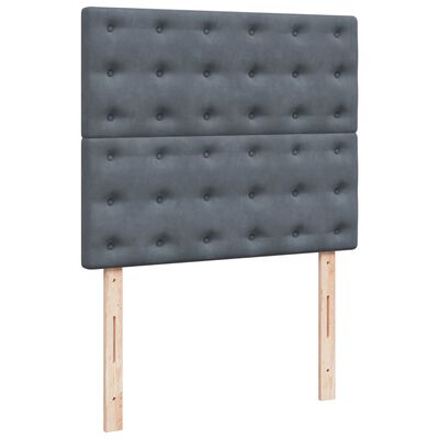 vidaXL Cama boxspring com colchão 120x190 cm veludo cinzento-escuro