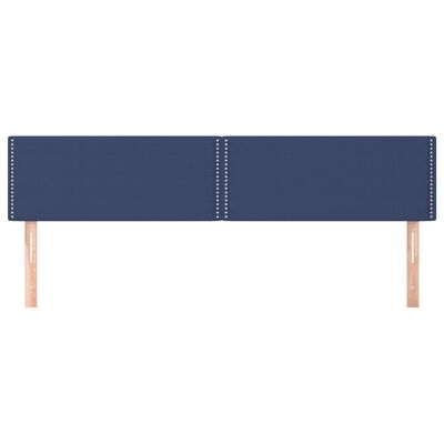 vidaXL Cabeceira de cama 2 pcs tecido 90x5x78/88 cm azul