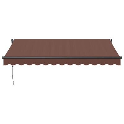 vidaXL Toldo retrátil automático com luzes LED 350x250 cm castanho