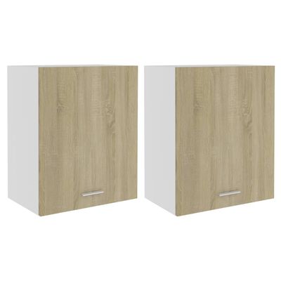 vidaXL Armários de parede 2 pcs 50x31x60 cm contraplacado cor carvalho