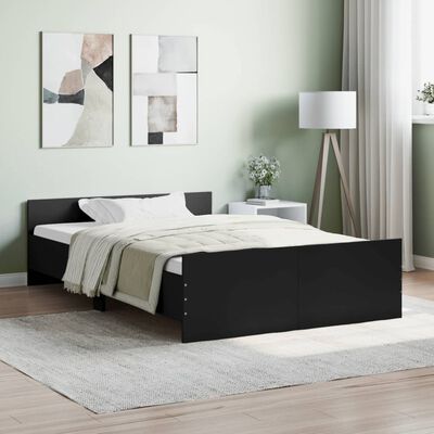 vidaXL Estrutura cama c/ painéis de cabeceira e pés 120x200 cm preto