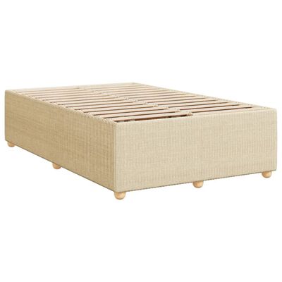 vidaXL Estrutura de cama 120x190 cm tecido cor creme