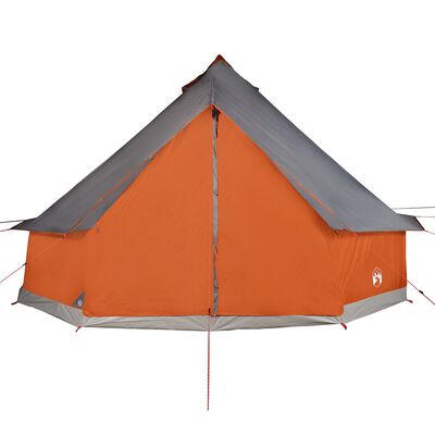 vidaXL Tenda familiar tipi para 6 pessoas impermeável cinza/laranja