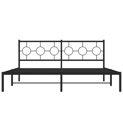 vidaXL Estrutura de cama em metal com cabeceira 180x200 cm preto