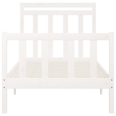 vidaXL Estrutura de cama 100x200 cm pinho maciço branco