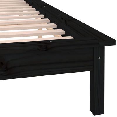 vidaXL Estrutura cama c/ LED pequena casal 120x190 cm pinho preto