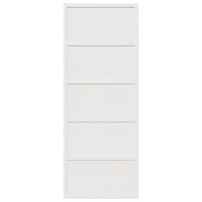 vidaXL Porta de celeiro 80x208 cm madeira de pinho maciça branco