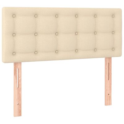 vidaXL Cama com molas/colchão 90x190 cm tecido cor creme