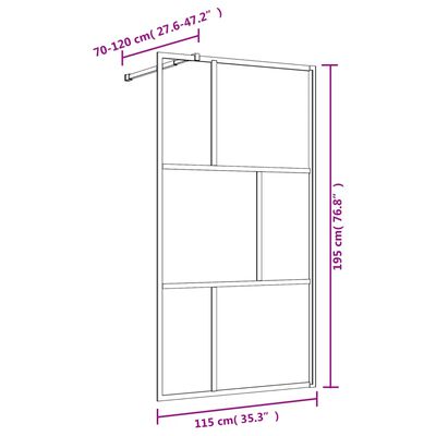 vidaXL Divisória de chuveiro 115x195cm vidro transparente ESG vermelho