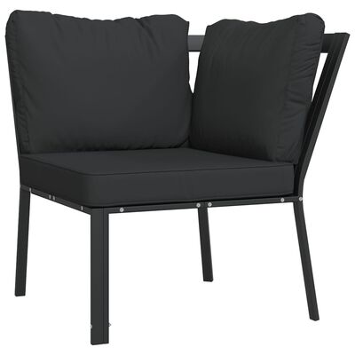 vidaXL 11 pcs conjunto lounge de jardim aço c/ almofadões cinzentos