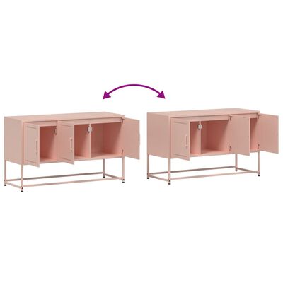 vidaXL Móvel de TV 100,5x39x60,5 cm aço rosa