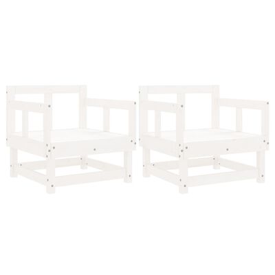 vidaXL Cadeiras de jardim 2 pcs madeira de pinho maciça branco