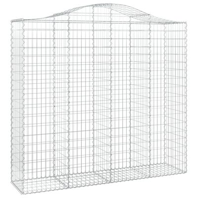 vidaXL Cestos gabião arqueados 9pcs 200x50x180/200cm ferro galvanizado