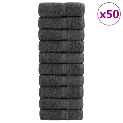 vidaXL Toalhas de bidé premium SOLUND 50pcs 30x50cm 600 gsm antracite