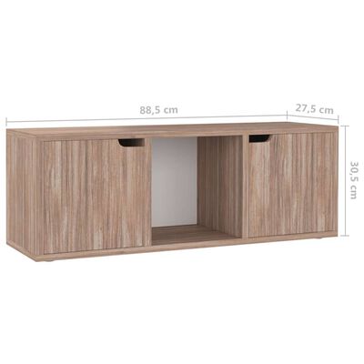 vidaXL Móvel TV 88,5x27,5x30,5 cm contraplacado carvalho sonoma cinza