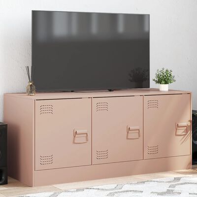 vidaXL Móvel de TV 99x39x44 aço rosa