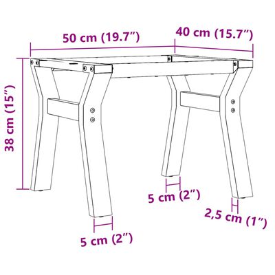 vidaXL Pernas para mesa de centro estrutura em Y ferro fundido