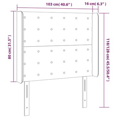 vidaXL Cabeceira de cama c/ luzes LED veludo 103x16x118/128 cm rosa