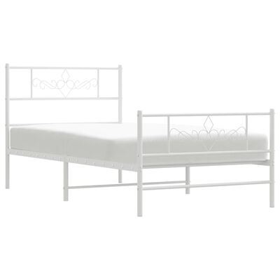 vidaXL Estrutura de cama com cabeceira e pés 80x200 cm metal branco