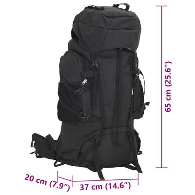 vidaXL Mochila para caminhadas 60 L tecido oxford preto