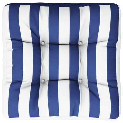 vidaXL Almofadão para paletes 58x58x10 cm tecido oxford azul/branco