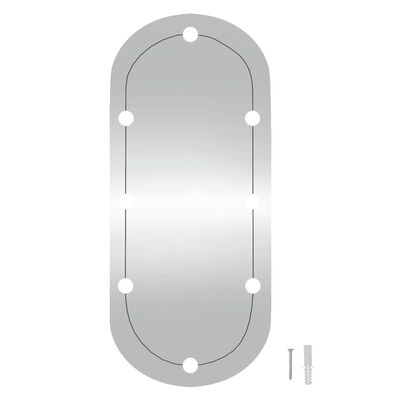 vidaXL Espelho de parede oval com luzes LED 45x100 cm vidro