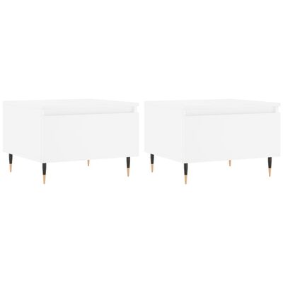 vidaXL Mesas de centro 2 pcs 50x46x35 cm derivados de madeira branco