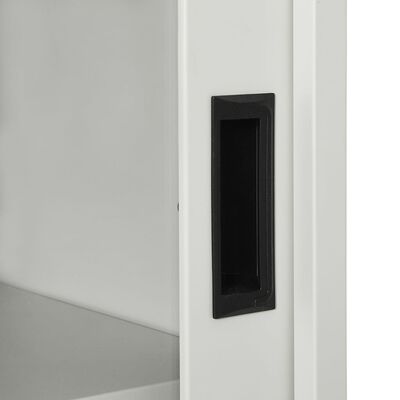 vidaXL Armário com porta deslizante aço 90x40x90 cm cinzento-claro