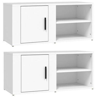 vidaXL Móveis TV 2pcs 80x31,5x36 cm derivados de madeira branco