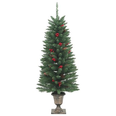 vidaXL Árvores de Natal artificiais 2 pcs 100 luzes LED 120 cm verde