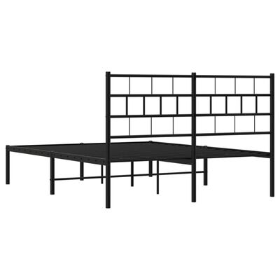 vidaXL Estrutura de cama com cabeceira 120x190 cm metal preto