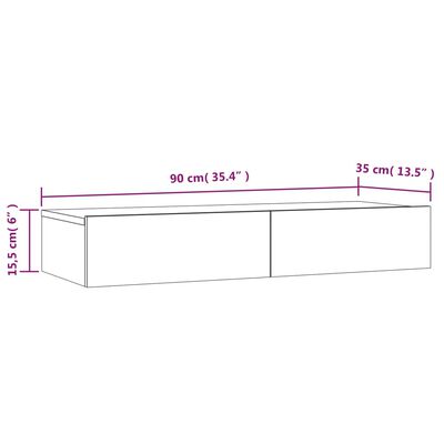 vidaXL Móvel de TV com luzes LED 90x35x15,5 cm alto brilho cinzento