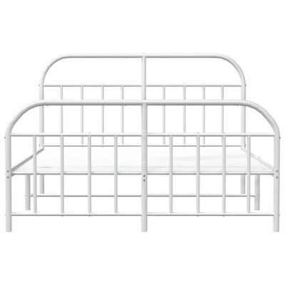 vidaXL Estrutura de cama com cabeceira e pés 183x213 cm metal branco