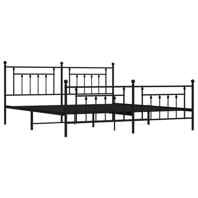 vidaXL Estrutura de cama com cabeceira e pés 200x200 cm metal preto