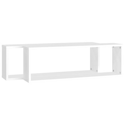 vidaXL Estantes parede cúbicas 2pcs deriv. madeira 80x15x26,5cm branco