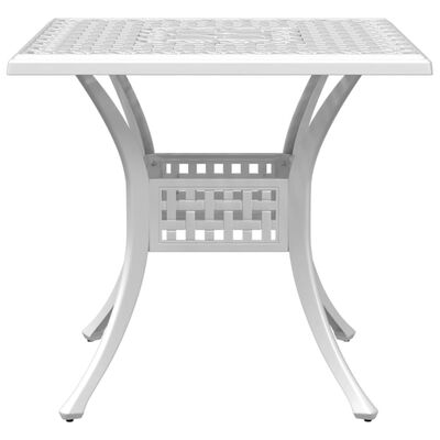 vidaXL Mesa de jardim 80x80x75 cm alumínio fundido branco