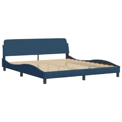 vidaXL Estrutura de cama sem colchão 180x200 cm tecido azul